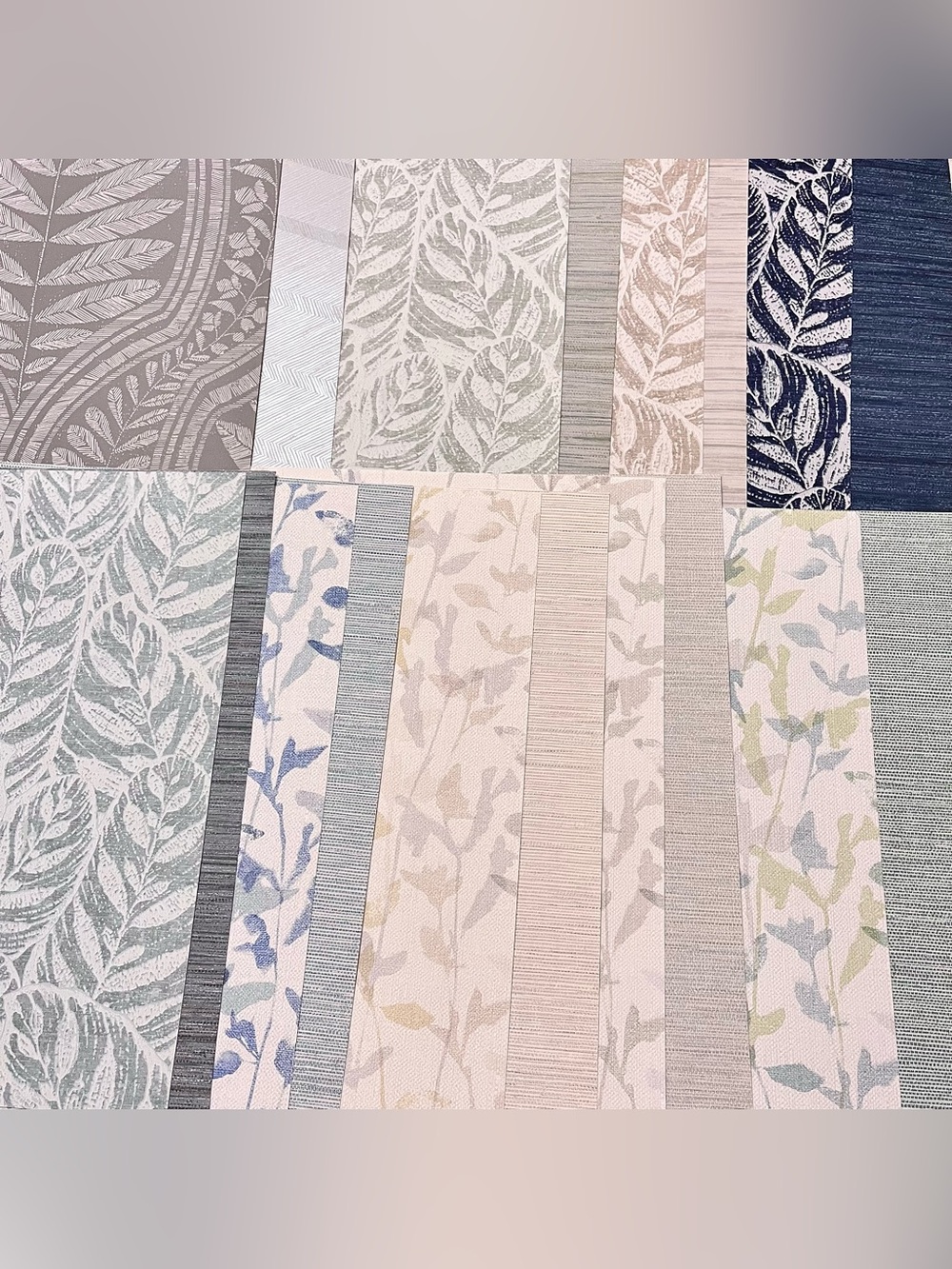 18 Large Designer Textured Botanical Leaf Wallpaper Sample Sheets Scrapbooking